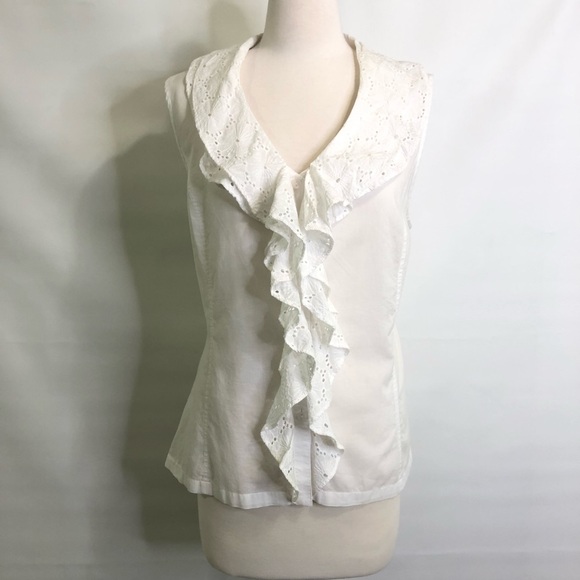 Jones New York XL sleeveless ruffle shirt EUC - Picture 2 of 8